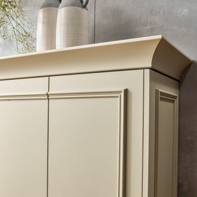 MOG_Mattlack kieselgrau D4 Highboard Kranzleiste