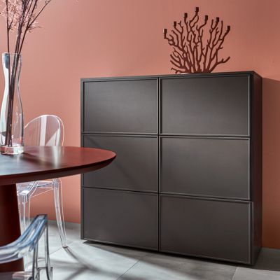 MS_Mattlack kieselgrau MS 5032 Mattlack mahagoni D1 Highboard