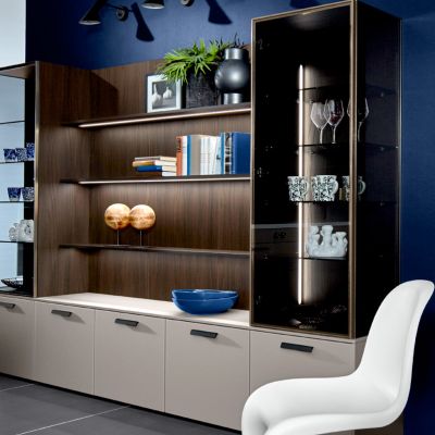 OS_3373 organic quarzgrau LM stahlblau-RAL D1 Abschlussvitrine